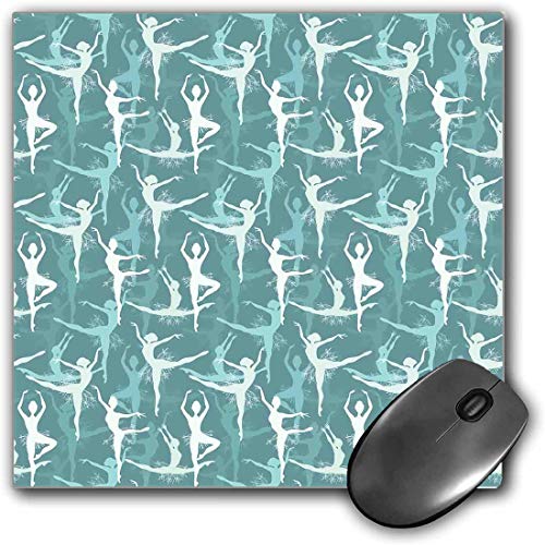 Mouse Pad Gaming Funcional Clásico Alfombrilla de ratón Gruesa Impermeable para Escritorio Baile Silueta del Cuerpo de Bailarinas Bailarinas con Bailarines Art Deco Moderno,Teal Seafoam, Base de Goma