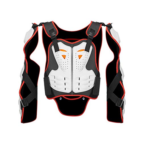 NCBH Chaqueta Protectora de Motocicleta, Armadura de Motocross Anticolisión y Resistente al Impacto Pecho Protector de Traje Traje de Armadura Chaleco Protector Equipo Blanco,XXXL