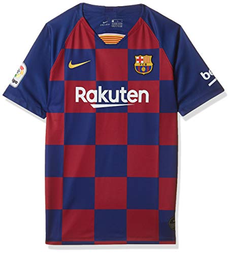 NIKE FCB Y Nk BRT Stad JSY SS Hm Camiseta, Unisex niños, Deep Royal Blue/Varsity Maize, L