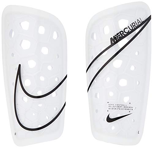 NIKE Nk Merc Lt Grd H Espinilleras de Fútbol, Unisex Adulto, Blanco (White/Black/Laser Crimson), XL