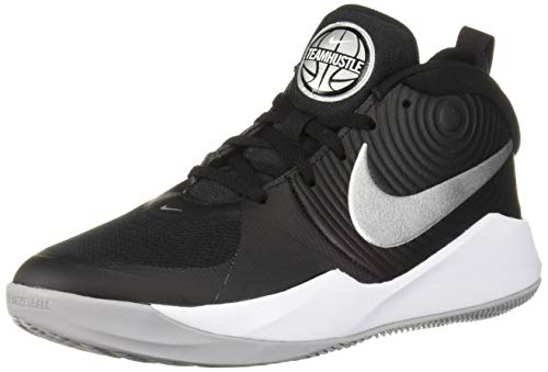 Nike Team Hustle D 9 (GS), Zapatos de Baloncesto Unisex Niños, Multicolor (Black/Metallic Silver/Wolf Grey/White 001), 38 EU
