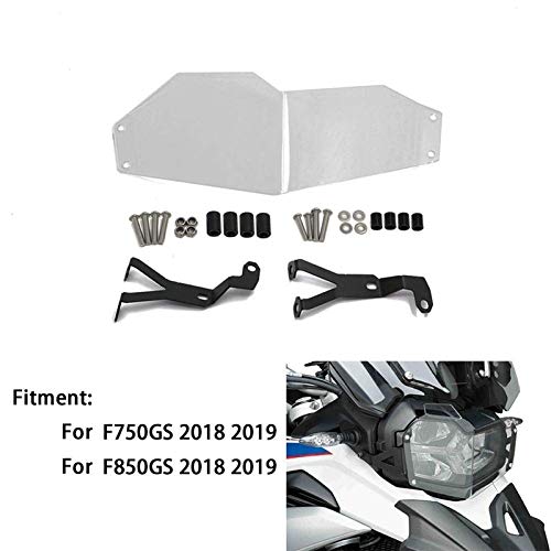 NO LOGO LSB-Headlight Cover, 1pc de la Motocicleta Protector Claro Linterna Linterna Cubierta Protectora de la Parrilla en Forma for BMW F750GS F850GS 2018-2019 F750 F850 GS (Color : Clear Black)