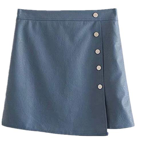 NOBRAND Nueva falda para mujer con cintura alta y caderas delgadas Azul azul 44