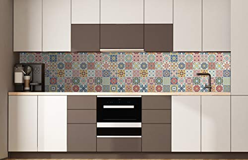 Oedim 6 Módulos Decoración Pared Cocina Imitación Azulejos | Protección contra Salpicaduras | Panelado en Aluminio Dibond | 60 x 40 cm | Decoración Encimeras |