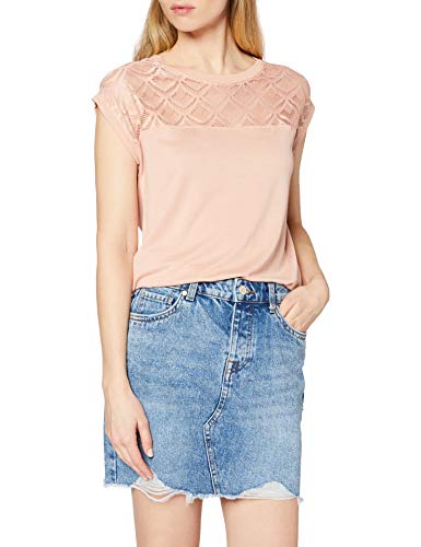 Only Onlnicole S/s Mix Top Noos Camiseta, Rosa (Misty Rose), 38 (Talla del Fabricante: Small) para Mujer