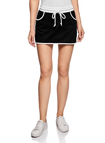 oodji Ultra Mujer Falda de Punto con Cintura Elástica, Negro, ES 34 / XXS