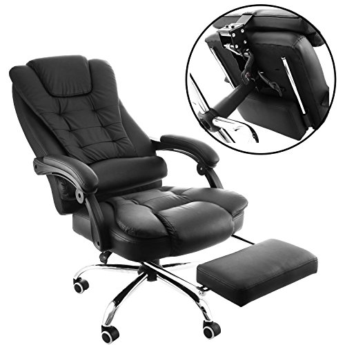 orangea ergonómico silla de oficina respaldo alto piel sintética oficina ejecutiva silla 360 Degree giratorio reclinable silla de oficina con reposapiés negro silla de escritorio para ordenador