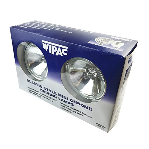 PACK 2 FAROS WIPAC CROMADOS MINI LARGO ALCANCE 125 MM