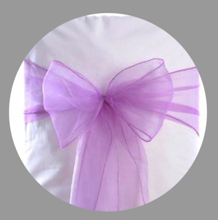 Paquete de 50 Silla Organza Completo Lazo Bandas - Semi-Transparente Tela Cubiertas con Minimal Sheen - Adecuado para Banquetes Bodas,Recepciones,Celebraciones, y Eventos | Luz púrpura