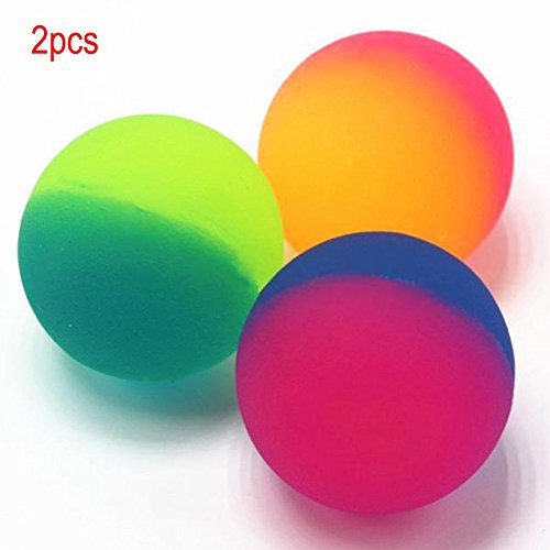 Patzbuch - Juego de Pelotas Luminosas de Rebote (2 Unidades), Doble Color Brillante en la Oscuridad, Bola de Rebote Inteligente para niños al Aire Libre, Juguetes de Pelota de Deporte Saludable