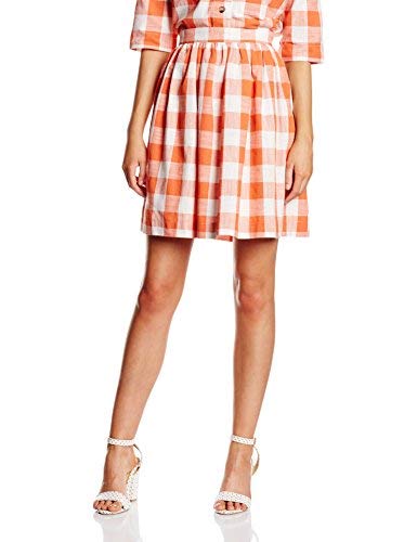 Pepaloves Skirt Marcela Red, Falda para Mujer, Multi(Naranja/Blanco), S