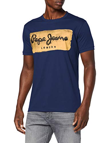 Pepe Jeans Charing Camiseta, (Blue 551), Medium para Hombre