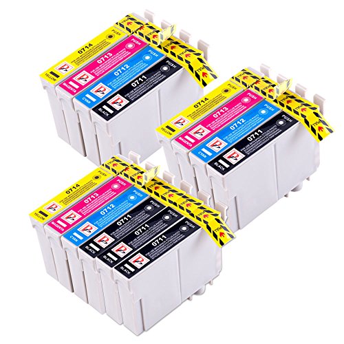 PerfectPrint -  Tinta Cartucho Reemplazo  Compatible con Epson, Colores Negro/Cian/Magenta/Amarillo, 14-Paquete