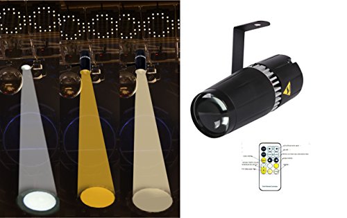 Pinspot LED luz de la etapa,TOM 6W Blanco doble Blanco frio y blanco calido Pinspot por Controlador RF (Doble blanco)