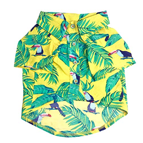 POPETPOP Camisa Hawaiana del Perro Ropa Fresca de La Camiseta del Verano del Perro Casero para El Doguillo del Dogo Francés