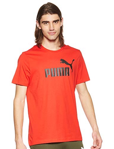 Puma Essentials LG T Camiseta de Manga Corta, Hombre, Rojo Red, L