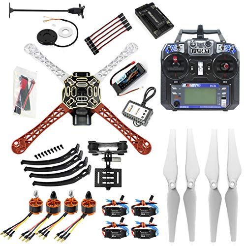 QWinOut Airframe 2.4G 6CH GPS APM2.8 Control de vuelo RC Quadcopter ARF Combo DIY completo conjunto de drones con soporte cardán para cámara (desmontaje RTF)