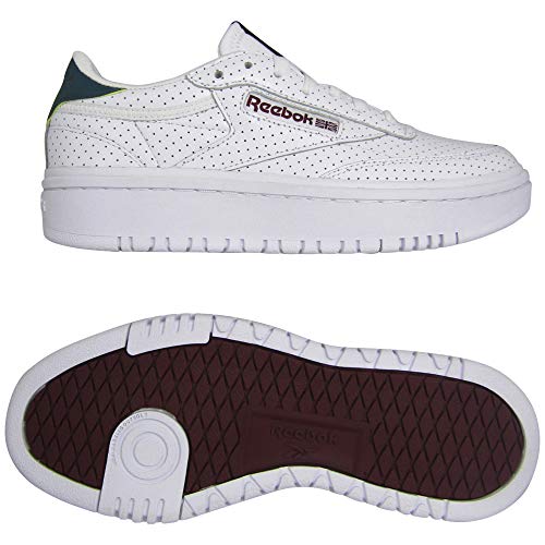 REEBOK CLASSIC Club C Double Zapatillas Moda Femmes Blanco/Verde - 38 1/2 - Zapatillas Bajas