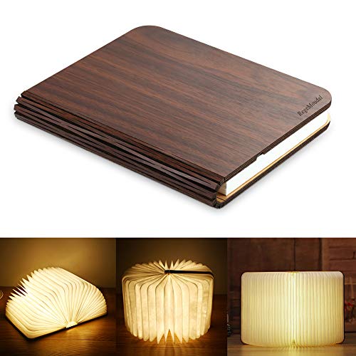 RegeMoudal Libro Luz LED Lámpara Forma de Libro Plegable Recargable USB Book Lamp con Batería de Litio Magnético Papel DuPont Lámpara Libro Decorativa Lámpara de Noche