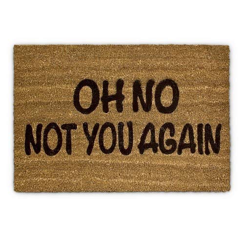 Relaxdays – Felpudo OH NO Not You Again para la Entrada de su hogar Hecho de Fibras de Coco y PVC con Medidas 40 x 60 cm Antideslizante Elemento Decorativo, Color Natural