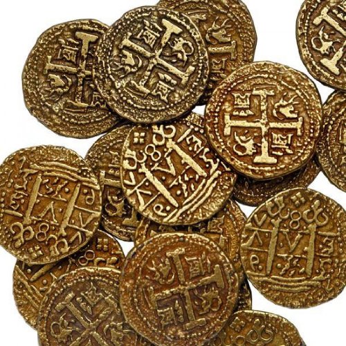 REPLICA GOLD COLOURED DOUBLON SPANISH ARMADA COIN PIRATES TREASURE G70 ONE COIN PER ORDER