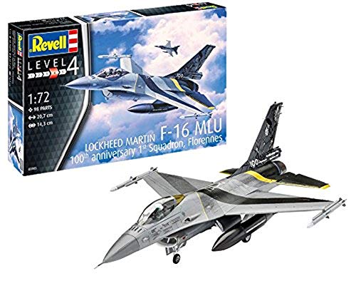 Revell-Monogram-F-16 MLU 100th Anniversary Maqueta Avión, Multicolor, 1:72 Scale (03905)