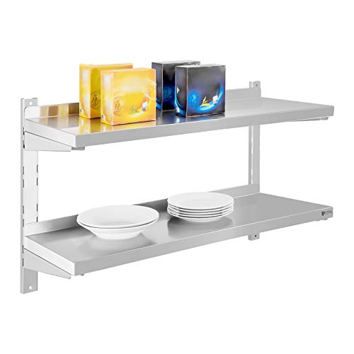 Royal Catering - RCWR-80.2 - Estante metálico para Cocina - 2 baldas - 80 cm