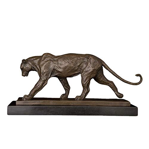 RSRZRCJ Esculturas Decoracion Bronce Caminando Estatuas De Leopardo Esculturas Cera Perdida Fundición Animal Guepardo Pantera Estatuilla De Cobre