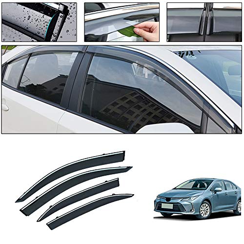 saitake Deflectores Viento para T oyota Corolla Sedan 2019-2020 Derivabrisas Deflectores de Aire Visera Lateral Ventanillas Viento y Lluvia