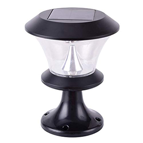 Seasaleshop 8 LED Columna Faro Exterior Impermeable Energía Solar Linterna Luz Comunidad Europea Estilo Villa Luz Exterior Patio Puerta Pilar Luz Pared Patio Lámpara