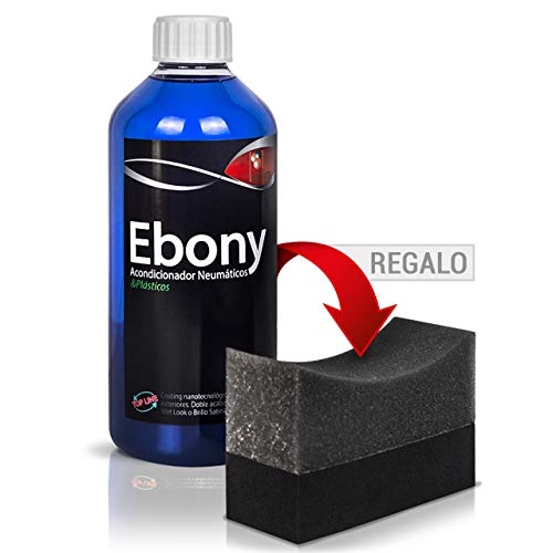 Sisbrill Ebony Acondicionador y Protector de Neumáticos - Negro Duradero - Brillo Satinado y Acabado Seco - No se va con la Lluvia - 500ml