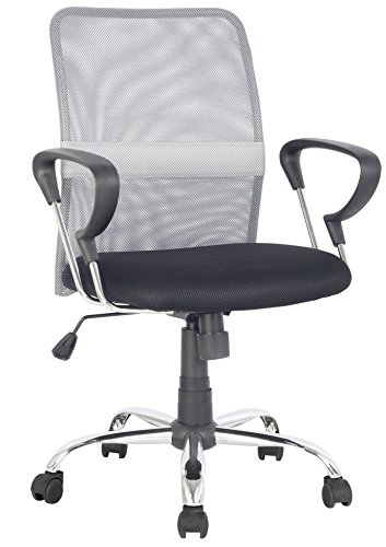 SixBros. Sillón de Oficina Silla de Oficina Silla giratoria Gris/Negro - H-8078F-2/2060