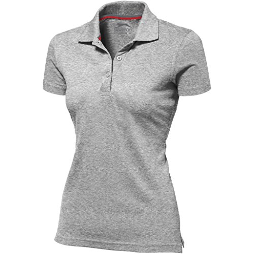 Slazenger - Polo de Manga Corta Modelo Advantage para Mujer (Mediana (M)/Gris Jaspeado)