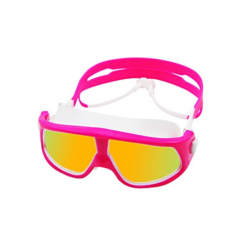 Snow Wolf Gafas HD Impermeables Y Antiniebla Gran Caja De Galvanoplastia para Niños Gafas De Natación De Alta Gama Equipos De Natación,C