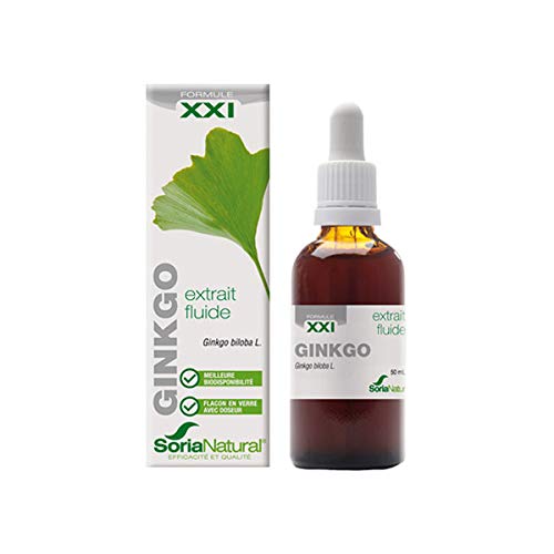 Soria Natural - EXTRACTO DE GINKGO BILOBA S. XXI - Complemento alimenticio - Mejora circulación sanguínea y activa la mente - 50 ml – Antioxidante (PACK1)
