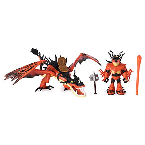 Spin Master- Dragon & Viking Snotlout/Hookfang Dragon & Vikings-Figuras Diente de Gancho (Solid), Dragon & Vikinger, Dragón, Multicolor (6046907)