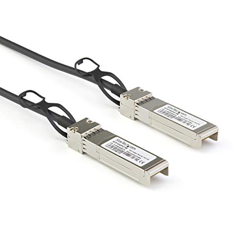 StarTech.com DACSFP10G1M - Cable Twinax con conexión Directa SFP+, Compatible con DELL EMCDAC-SFP-10G-1M, 1 m, Color Negro