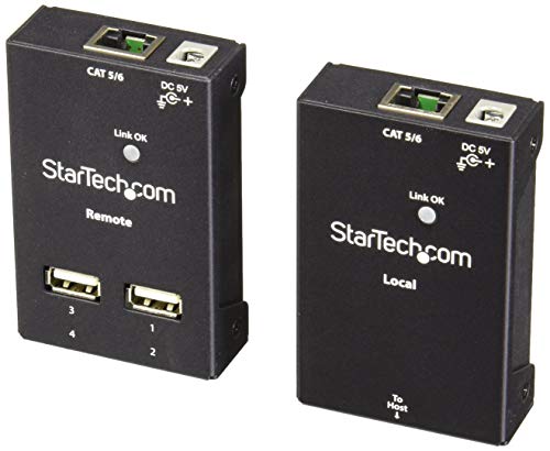 StarTech.com USB2004EXTV - Hub alargador USB 2.0 de 4 Puertos por Cable Cat5 o Cat6, hasta 50 Metros