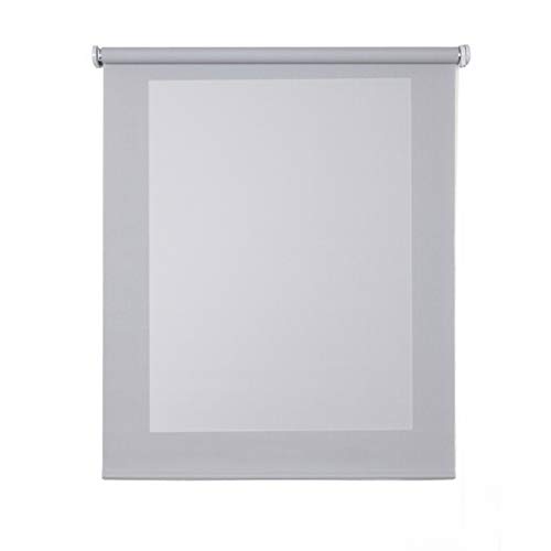 STORESDECO - Estor Screen, Estor Enrollable con Tejido Técnico para Puertas y Ventanas (120 cm x 180 cm, Gris) | Estor Enrollable Aislante Térmico, Translúcido, Tamiza la Luz y Aporta Privacidad