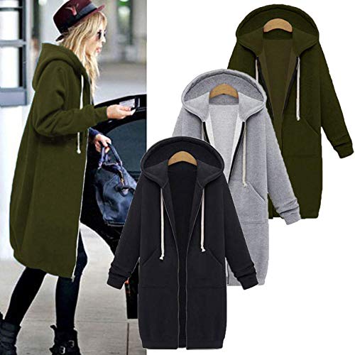 Sudadera Cuello Redondo Manga Larga Suéter Divertido Sudaderas Novedad Suéter informal Extra largo más terciopelo más David ropa chaqueta de mujer con capucha suelta talla grande chaqueta verde hierba