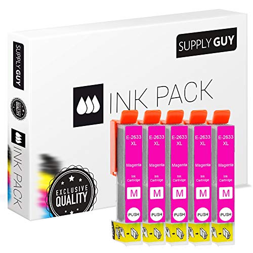 SupplyGuy XL Cartuchos de Tinta, Compatible con Epson 26XL Magenta para Expression Premium Xp510 Xp520 Xp600 Xp605 Xp610 Xp615 Xp620 Xp625 Xp700 Xp710 Xp720 Xp800 Xp810 Xp820