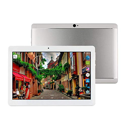 Tablet de 10 Pulgadas Android 8.1 Octa Core 4GB de RAM 64GB ROM Tablet PC WiFi incorporada Bluetooth y cámara GPS Dos Ranuras para Tarjetas SIM Desbloqueadas Llamada telefónica 3G Phablet (Plata)