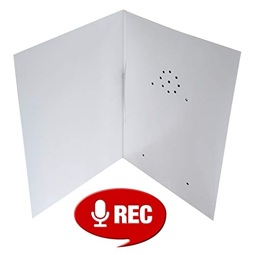 Talking Products RC6-40-WHT, Tarjeta de felicitación grabable, grabación de 40 segundos con baterías reemplazables, color blanco