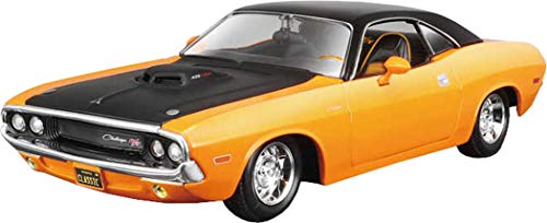 Tobar-1:24 Design Exotics 1970 Dodge Challenger R/T, Color Naranja, (Maisto 32518OR)