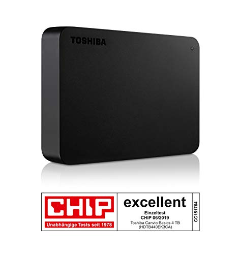 Toshiba Canvio Basics - Disco duro externo, 2.5 pulgadas (6.4 cm), Negro, 4 TB