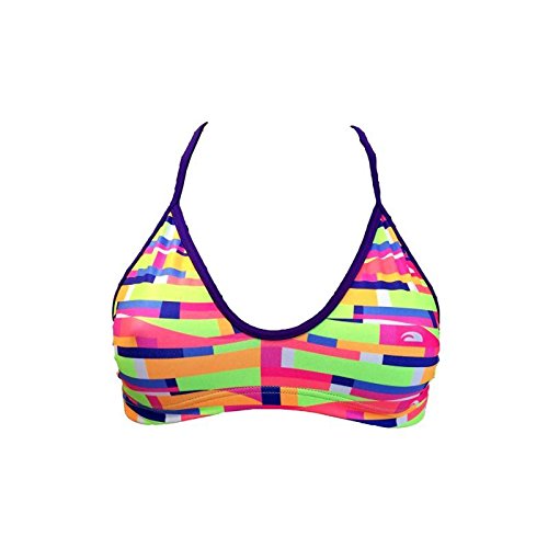 Turbo - Bikini COLORWAVES Patrón de Ajuste cómodo Doble Capa (Top, XL)