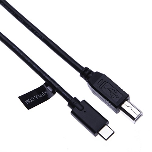 USB C a USB B cable para equipo de música Numark Pioneer Native Instruments Traktor Denon Akai Rolland Samson Hercules Novation (Compatible con Thunderbolt 3) Tipo C, Type-C, USB-C (3m negro)