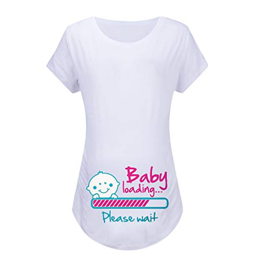 Vectry Camiseta Premama Verano Camiseta Mujer Manga Corta Blusas Mujer Elegantes Camisa Casual Mujer Manga Corto Camisa Premama Gemelos 2019 Nuevo Camisetas Premama Rosa