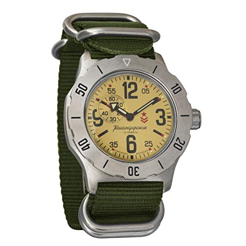 Vostok Komandirskie K-35 - Reloj de Pulsera automático Militar Ruso Auto, Color Verde Zulu OTAN Band #350749