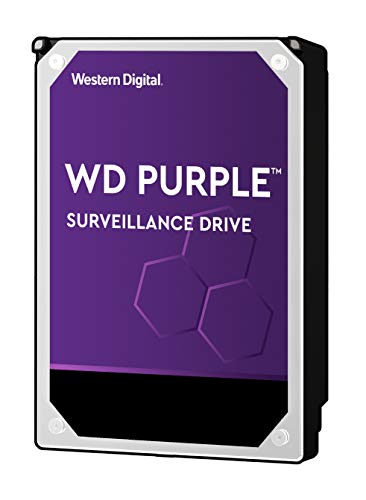 Western Digital WD Purple 2TB para videovigilancia - 3.5 pulgadas SATA 6 Gb/s disco duro con tecnología AllFrame 4K - 180TB/yr, 64MB Cache, 5400rpm - WD20PURZ